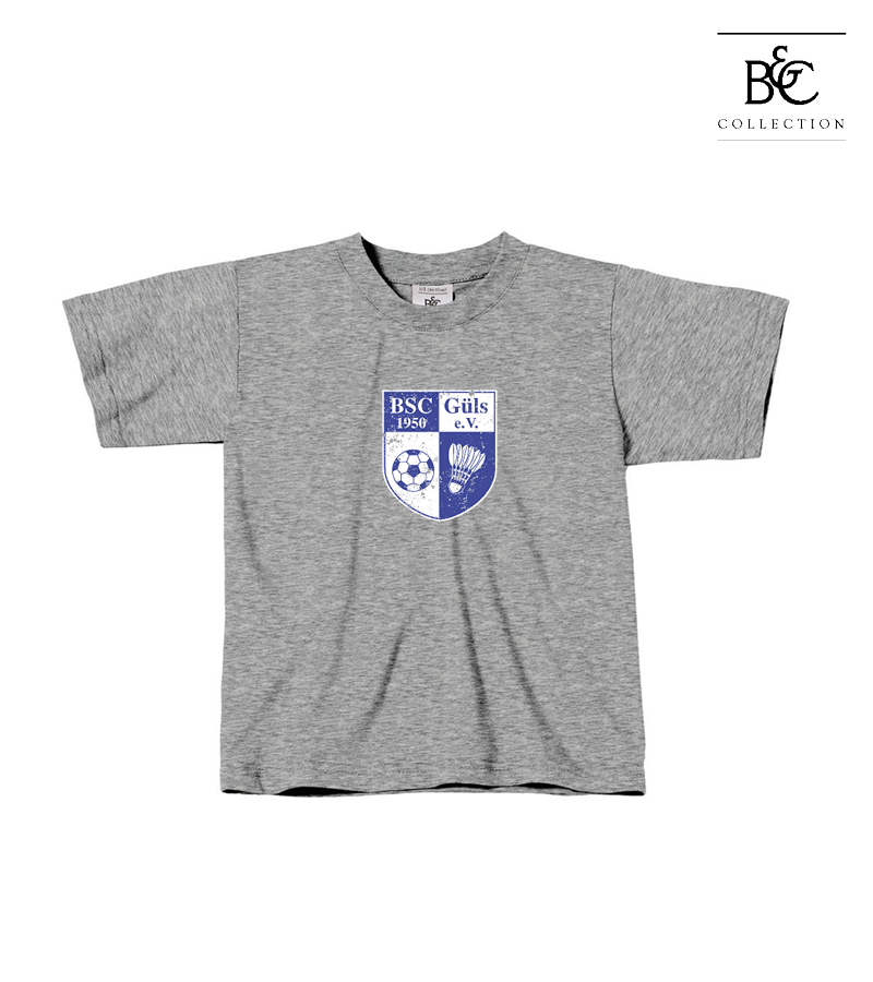 B&C Kinder T-Shirt Sports Grey "Uwe Frontprint"