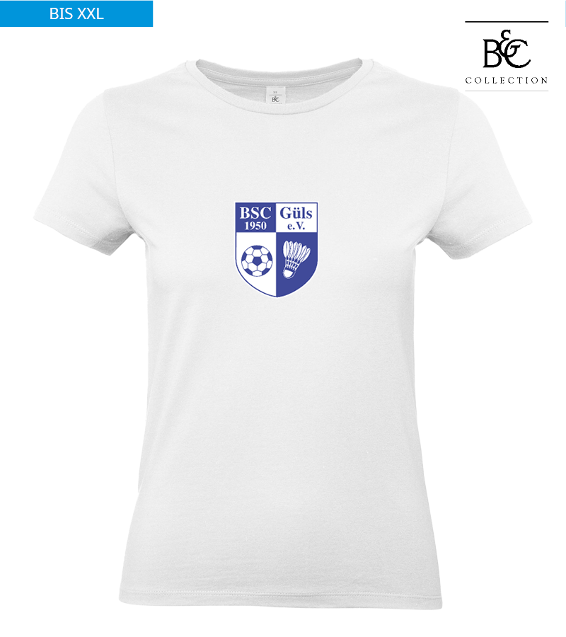 B&C Damen T-Shirt White "Anton Frontprint"