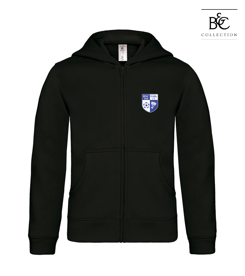 B&C Kinder Zipped Hoodie Black "Anton"