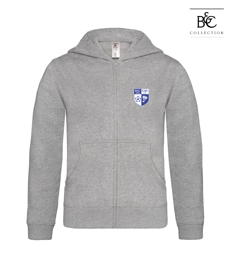 B&C Kinder Zipped Hoodie Heather Grey "Anton"