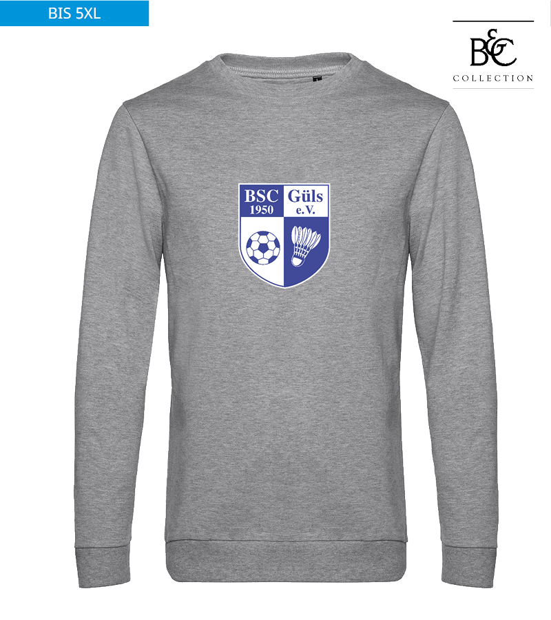 B&C Herren Sweatshirt Heather Grey "Anton Frontprint"