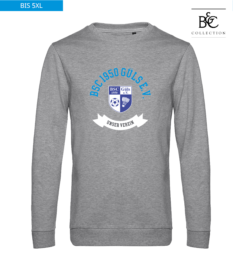 B&C Herren Sweatshirt Heather Grey "Bono"