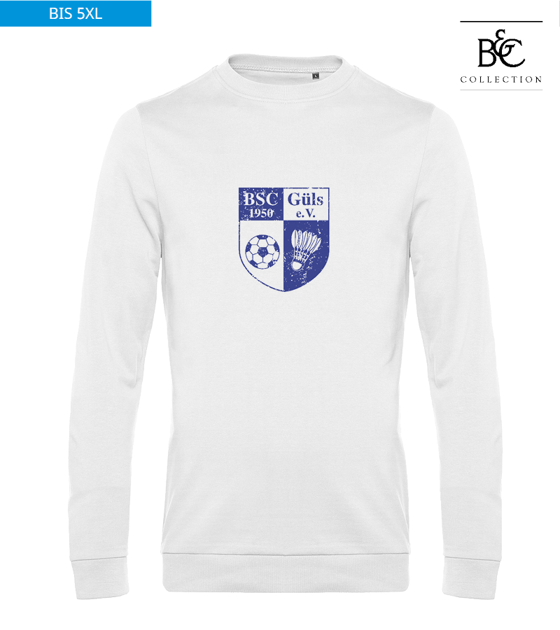 B&C Herren Sweatshirt White "Uwe Frontprint"