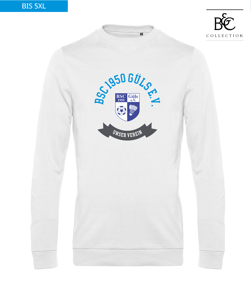 B&C Herren Sweatshirt White "Bono"