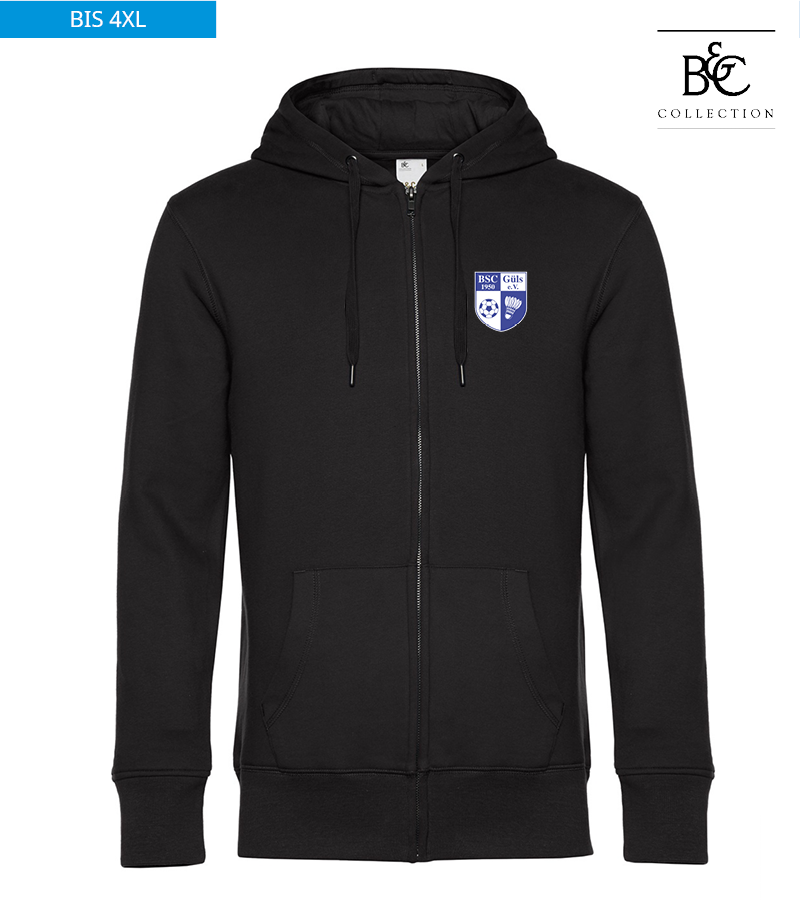 B&C Herren Zipped Hoodie Black Pure "Anton"