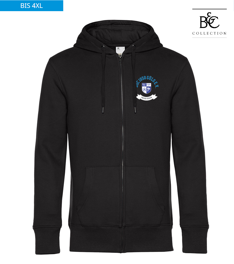 B&C Herren Zipped Hoodie Black Pure "Bono"