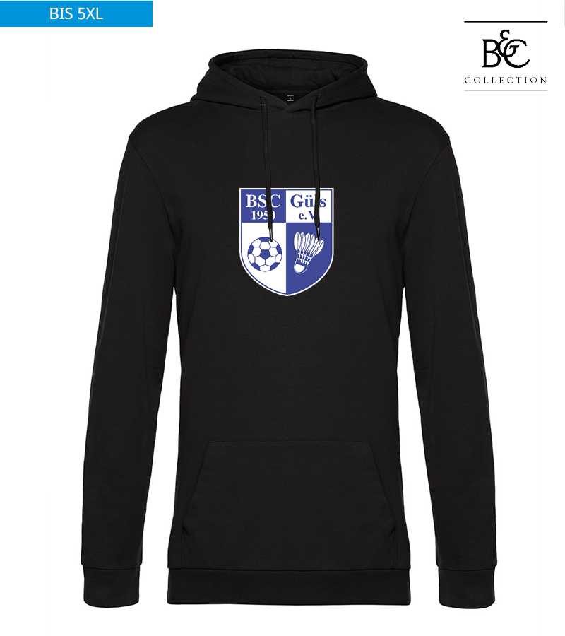 B&C Herren Hoodie Black Pure "Anton Frontprint"