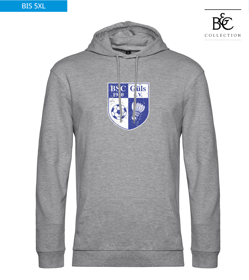 B&C Herren Hoodie Heather Grey "Uwe Frontprint"