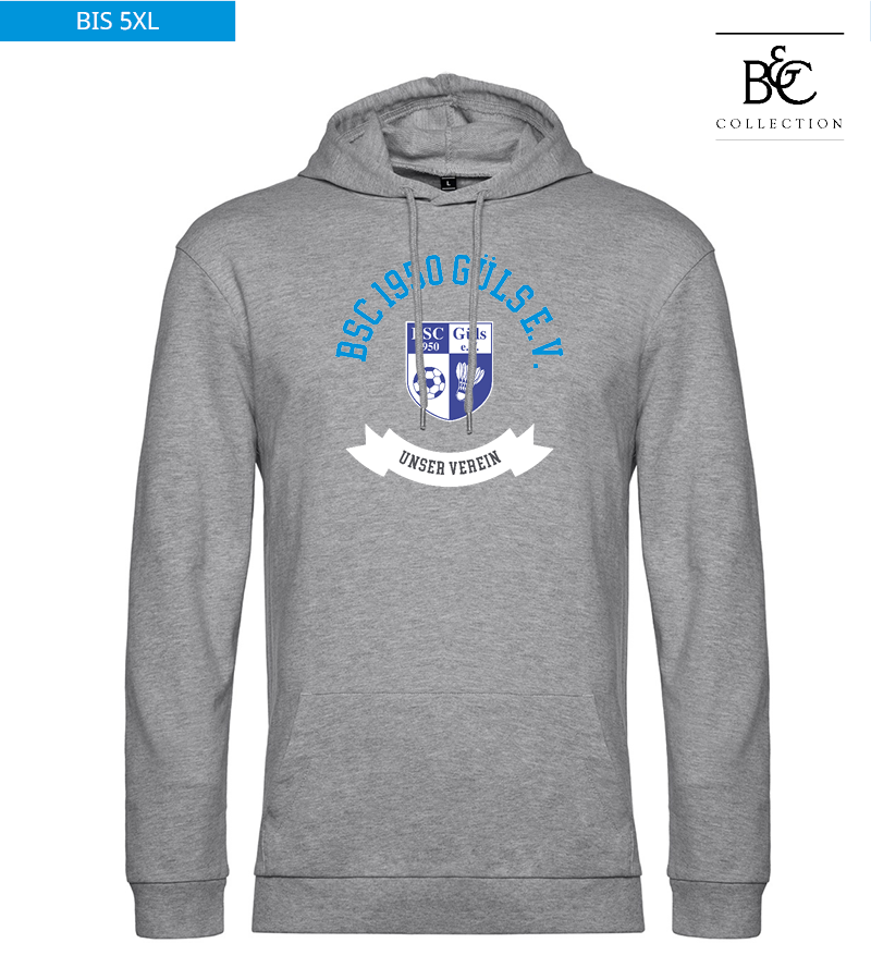 B&C Herren Hoodie Heather Grey "Bono"