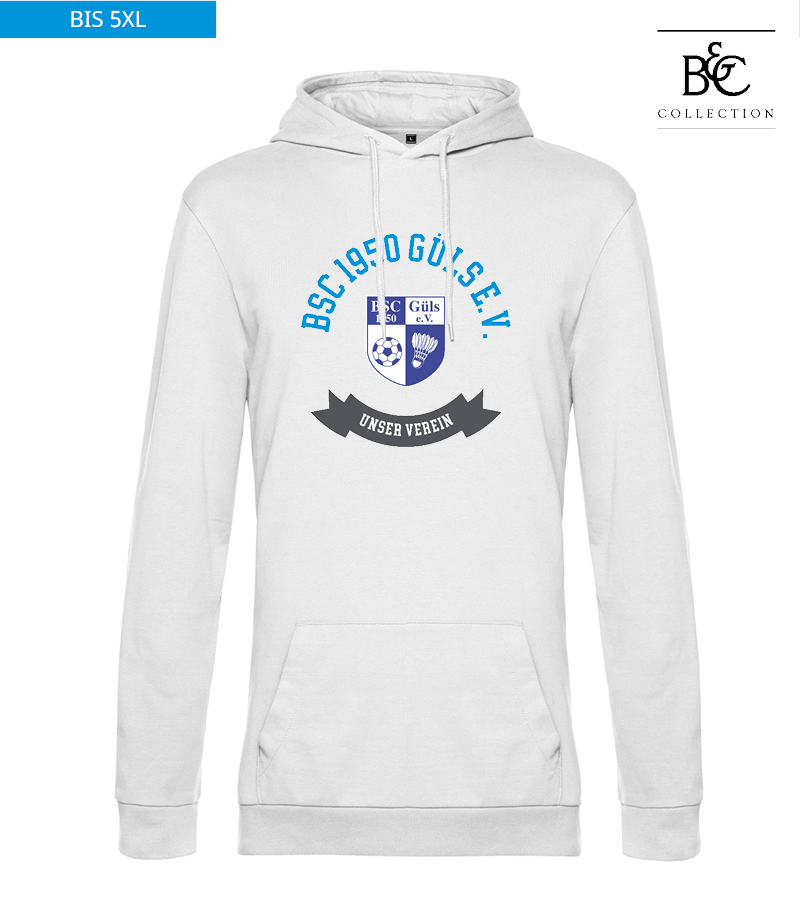 B&C Herren Hoodie White "Bono"