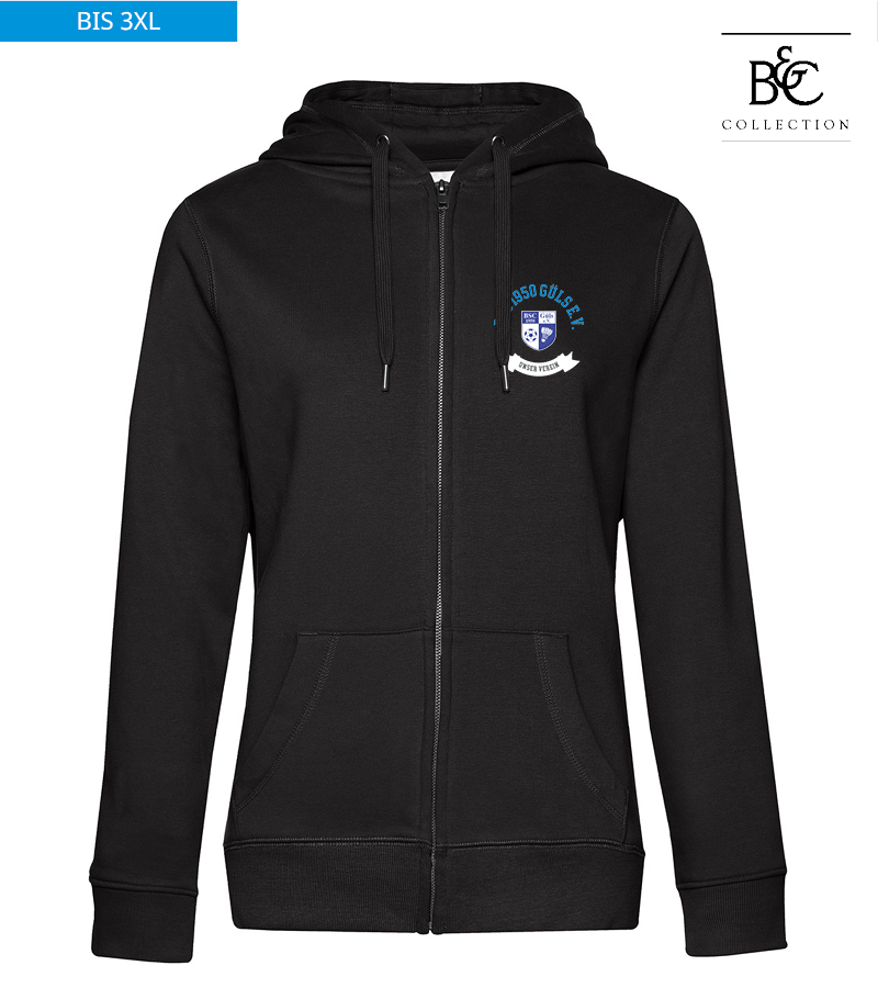 B&C Damen Zipped Hoodie Black Pure "Bono"