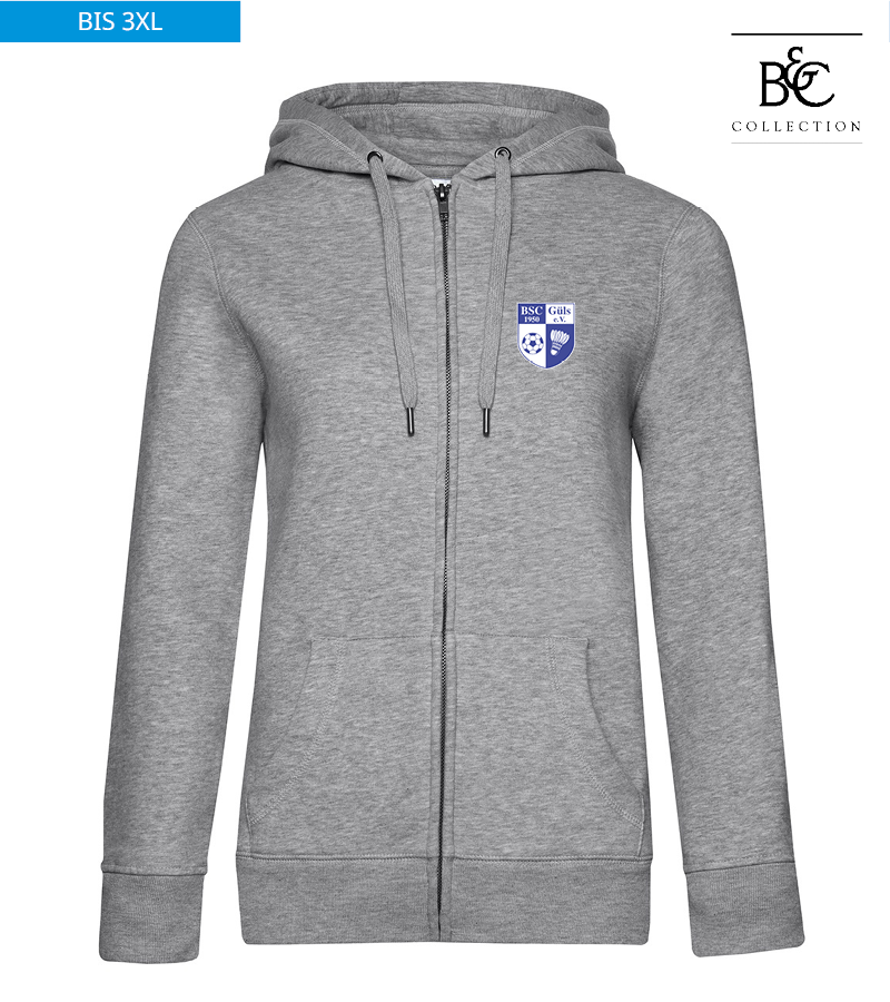 B&C Damen Zipped Hoodie Heather Grey "Anton"