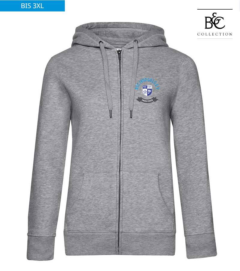 B&C Damen Zipped Hoodie Heather Grey "Bono"
