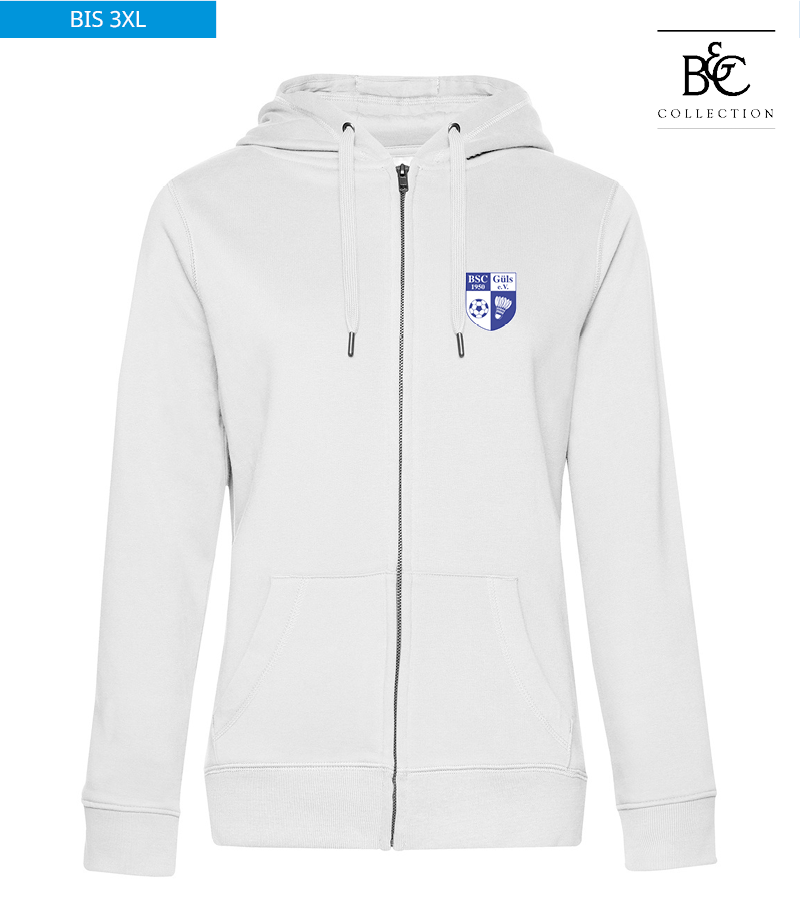B&C Damen Zipped Hoodie White "Anton"