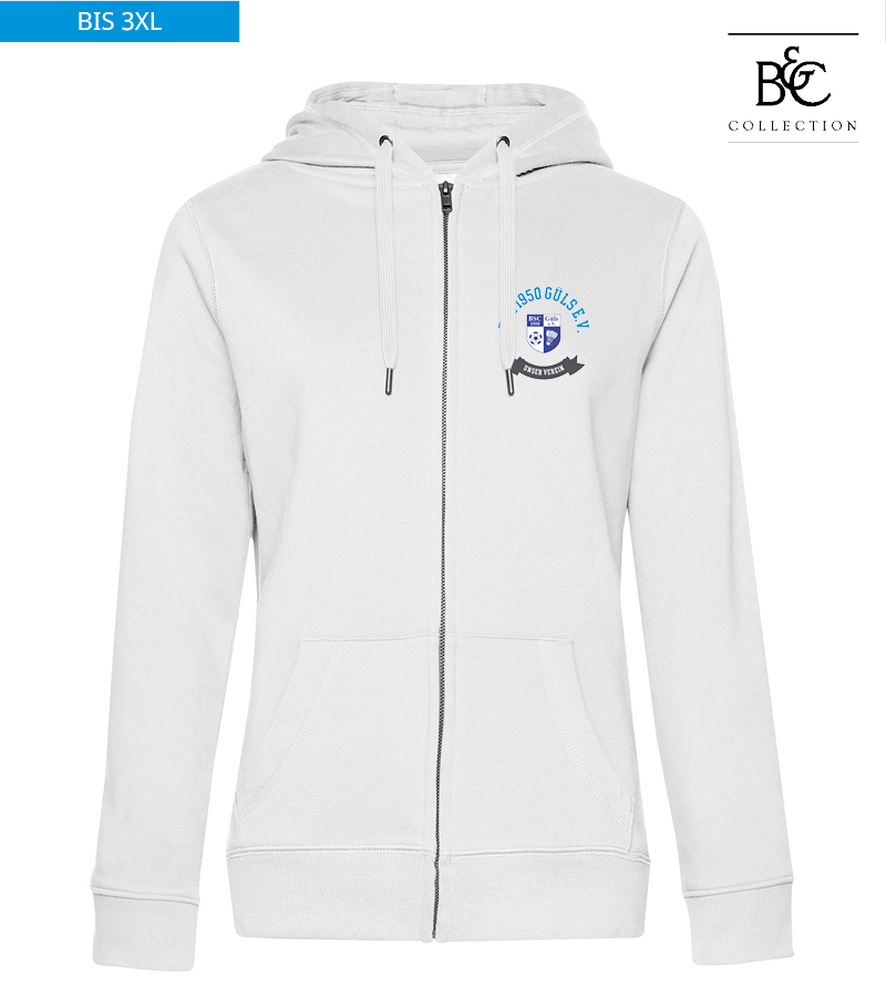 B&C Damen Zipped Hoodie White "Bono"
