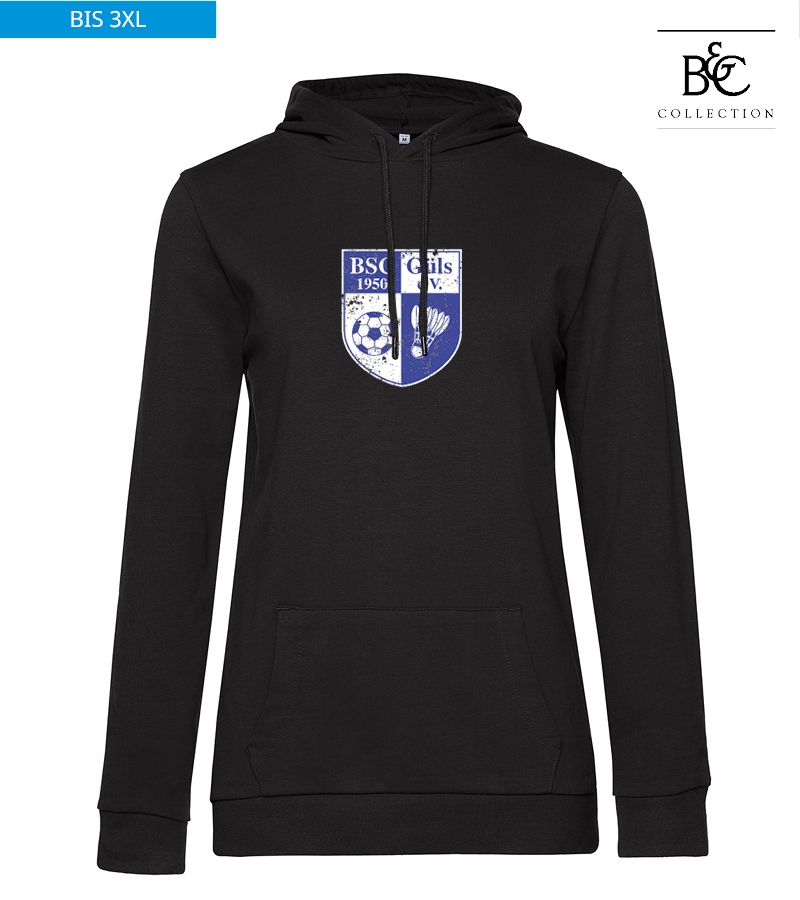 B&C Damen Hoodie Black Pure "Uwe Frontprint"