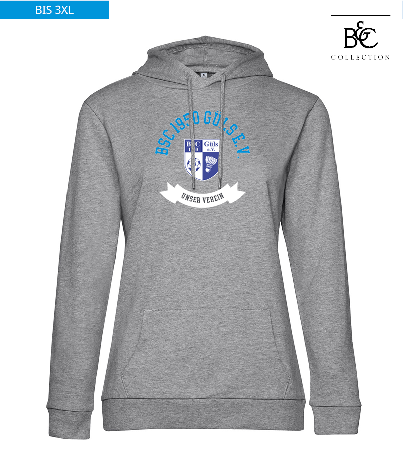 B&C Damen Hoodie Heather Grey "Bono"