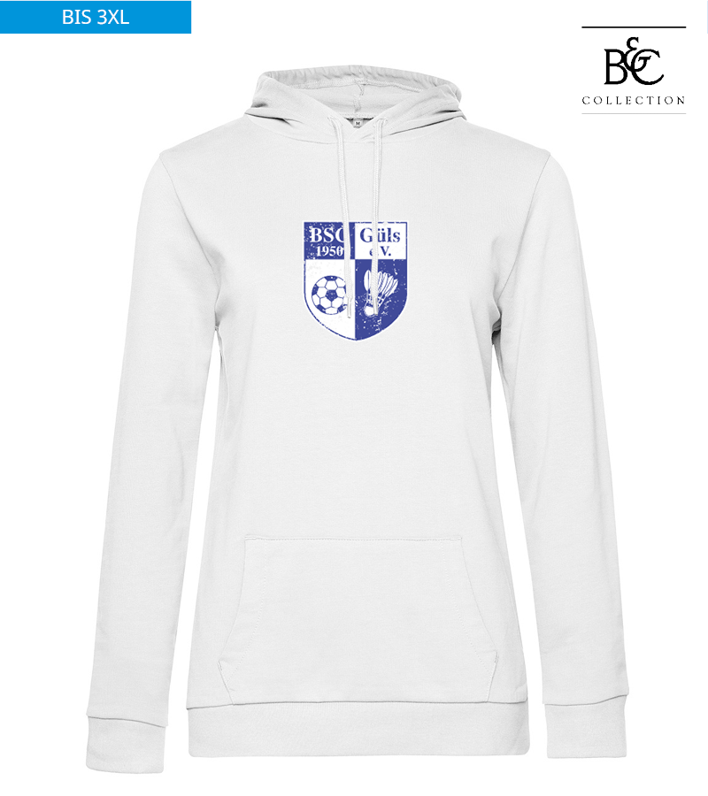 B&C Damen Hoodie White "Uwe Frontprint"