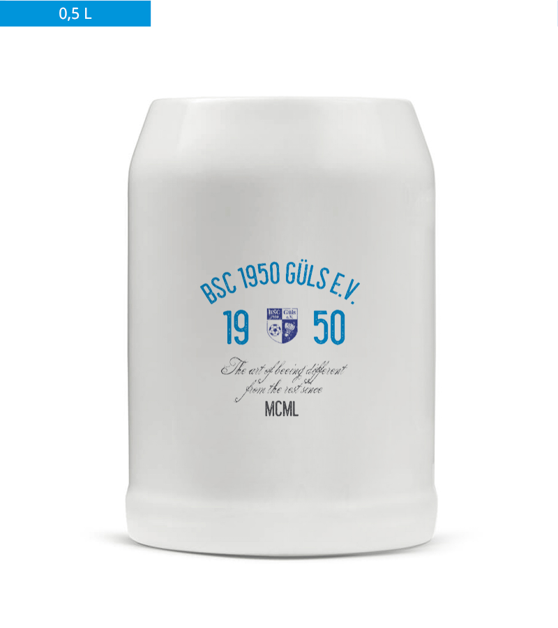 Bierkrug 0,5l White "Isack" A