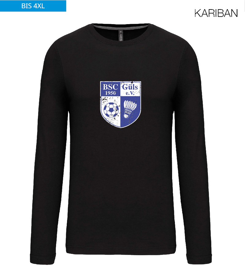 Kariban Herren Langarmshirt Black "Uwe Frontprint"