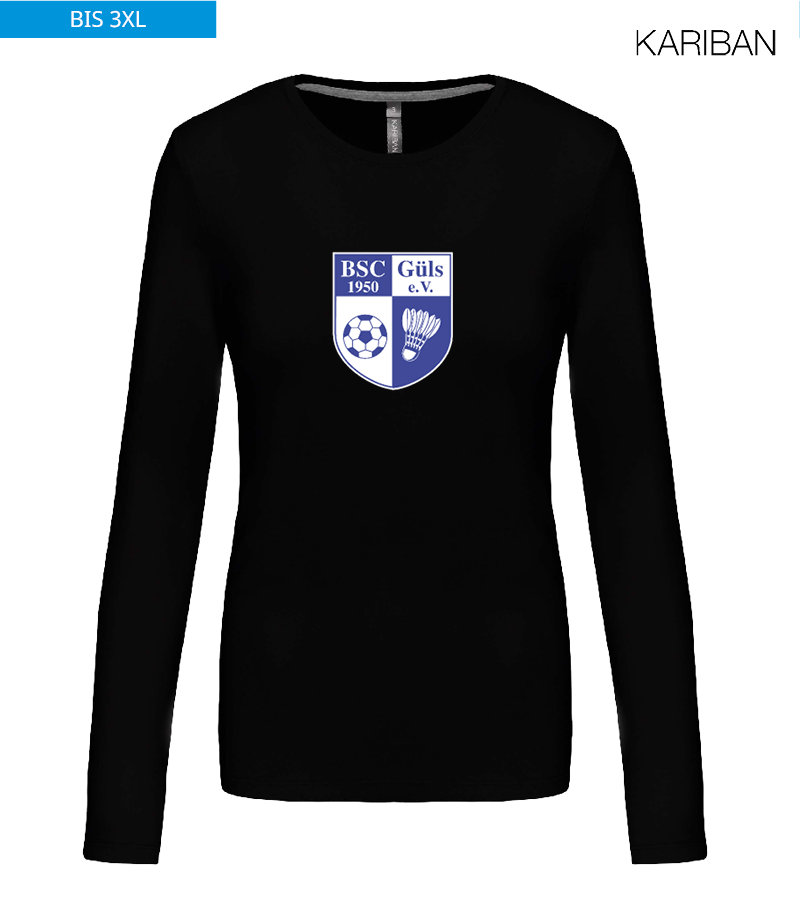 Kariban Damen Langarmshirt Black "Anton Frontprint"