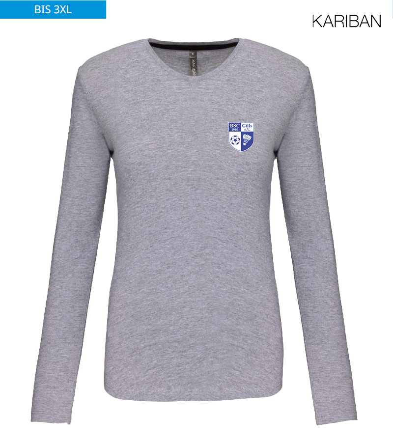 Kariban Damen Langarmshirt Oxford Grey "Anton"