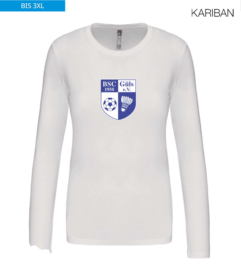 Kariban Damen Langarmshirt White "Anton Frontprint"