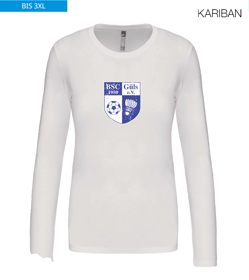 Kariban Damen Langarmshirt White "Uwe Frontprint"