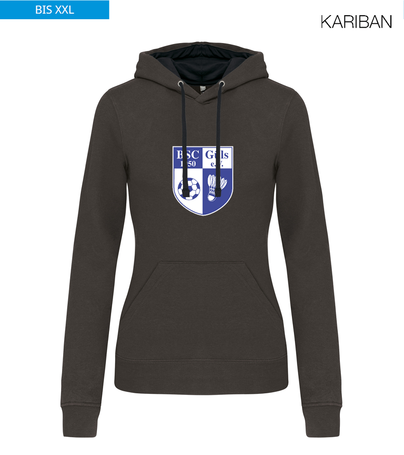 Kariban Damen Hoodie Dark Grey Black "Anton Frontprint"