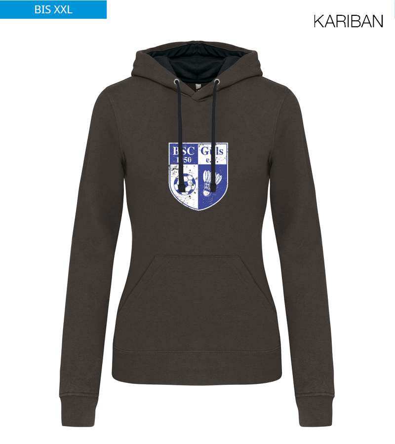 Kariban Damen Hoodie Dark Grey Black "Uwe Frontprint"