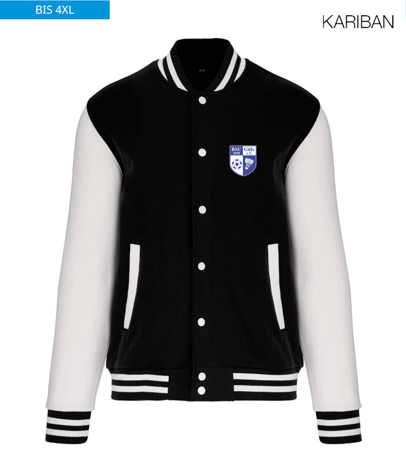 Kariban Unisex Collegejacke Black White "Anton"