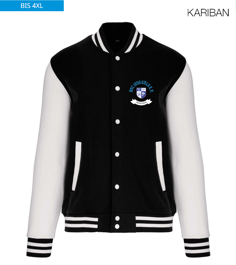Kariban Unisex Collegejacke Black White "Bono"
