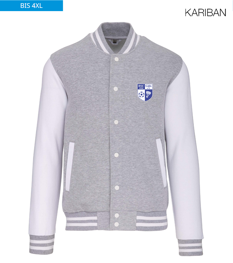 Kariban Unisex Collegejacke Oxford-Grey White "Anton"