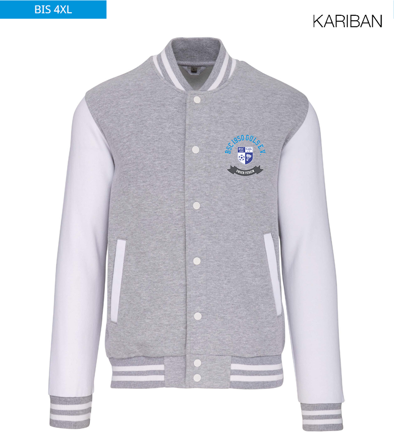 Kariban Unisex Collegejacke Oxford-Grey White "Bono"