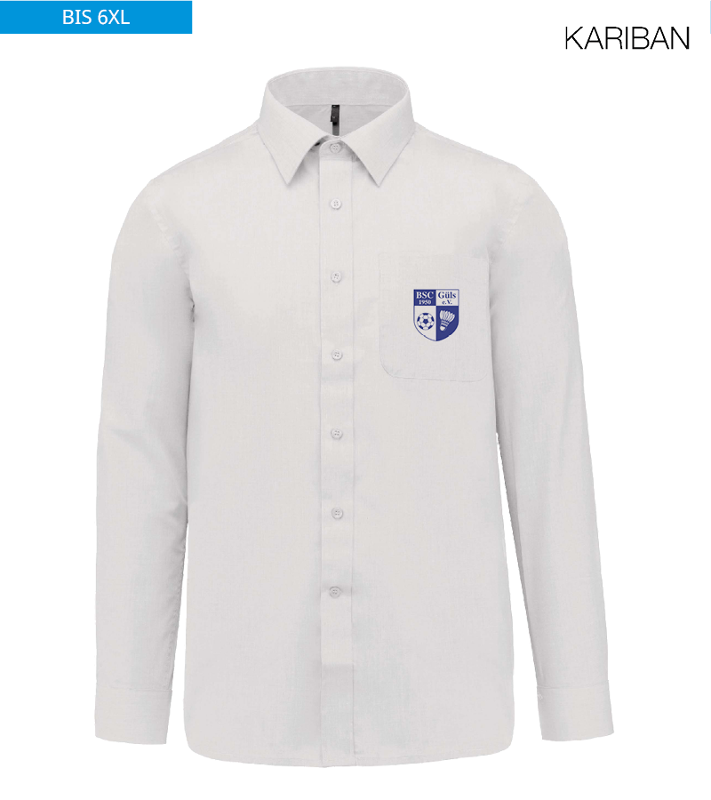 Kariban Herren Langarmhemd White "Anton"