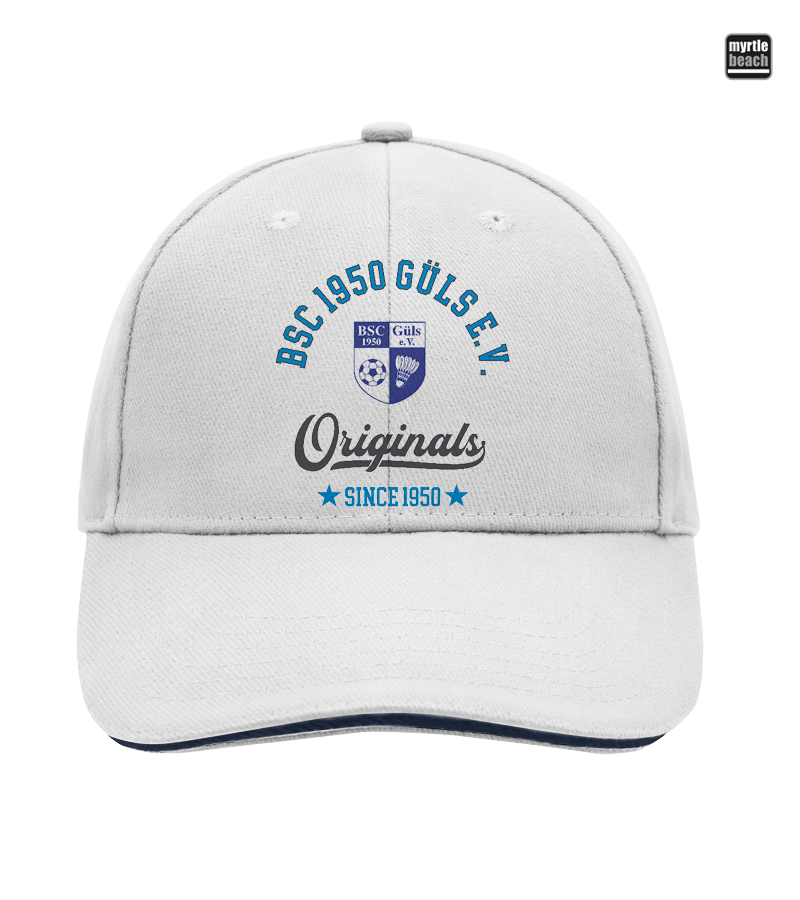 Myrtle Beach Unisex 6 Panel Sandwich Cap White "Jacob"