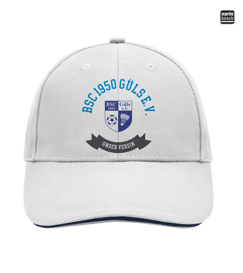 Myrtle Beach Unisex 6 Panel Sandwich Cap White "Bono"