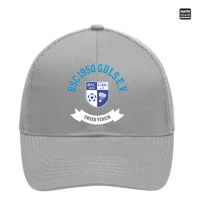 Myrtle Beach Unisex 6 Panel Air Mesh Cap Light Grey "Bono"