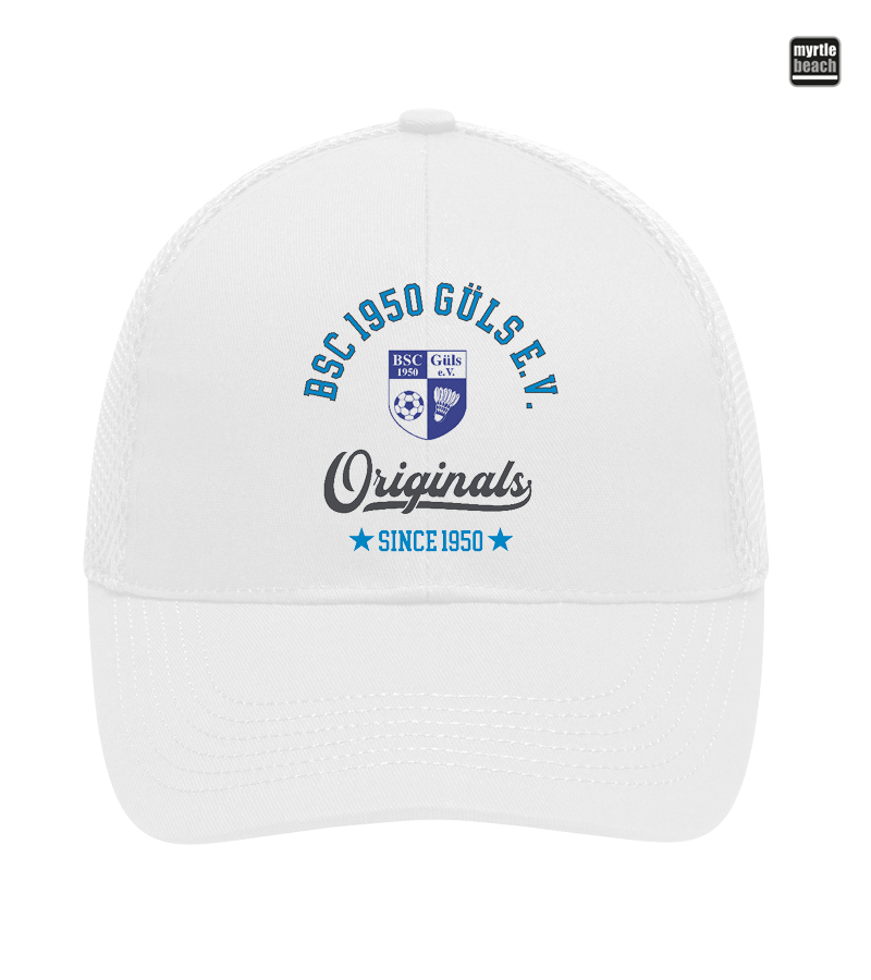 Myrtle Beach Unisex 6 Panel Air Mesh Cap White "Jacob"