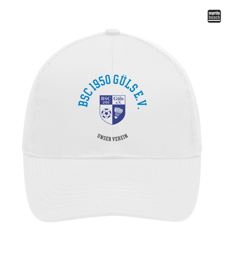 Myrtle Beach Unisex 6 Panel Air Mesh Cap White "Bono"