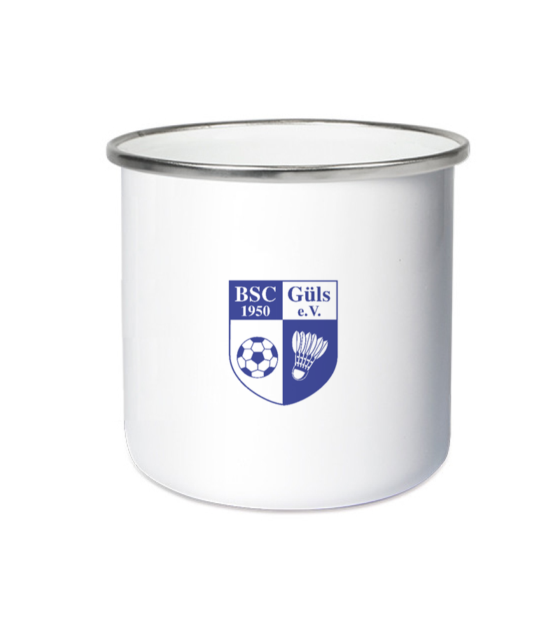 Emailletasse White Silver "Anton" A