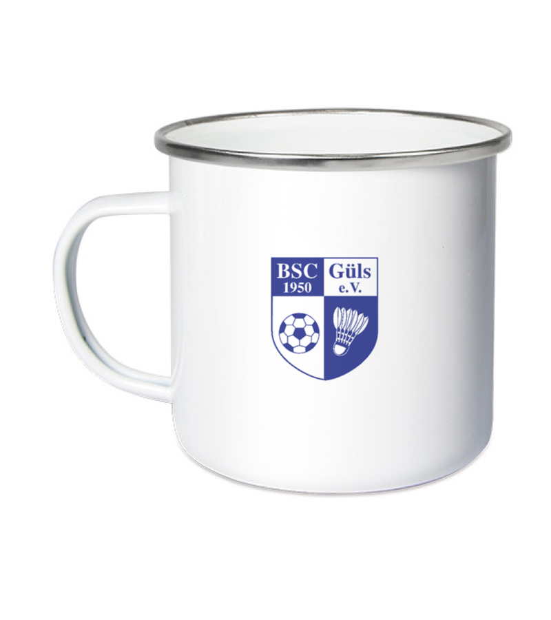 Emailletasse White Silver "Anton" B