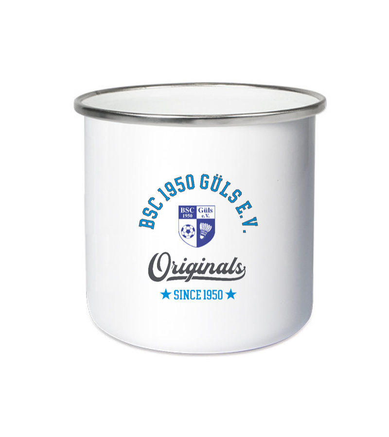 Emailletasse White Silver "Jacob" A