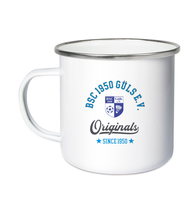 Emailletasse White Silver "Jacob" B