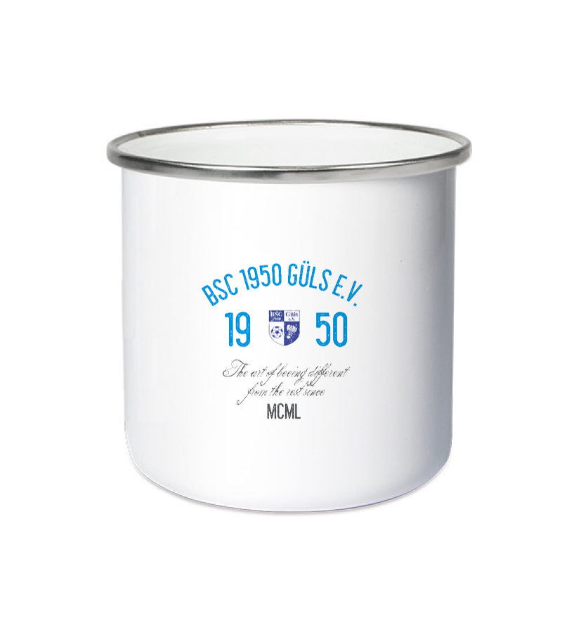 Emailletasse White Silver "Isack" A